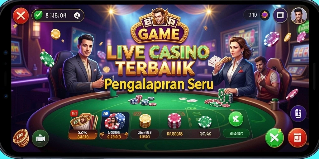 Screenshot gameplay <strong>8ZK</strong> menampilkan dealer langsung dalam aksi yang mendebarkan.