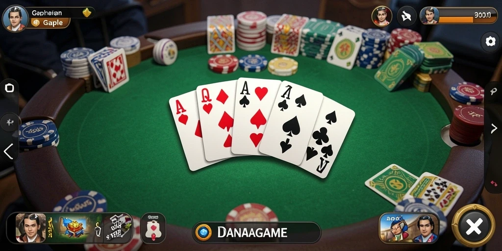 Tampilan gameplay DANAGAME yang menarik dan penuh warna.