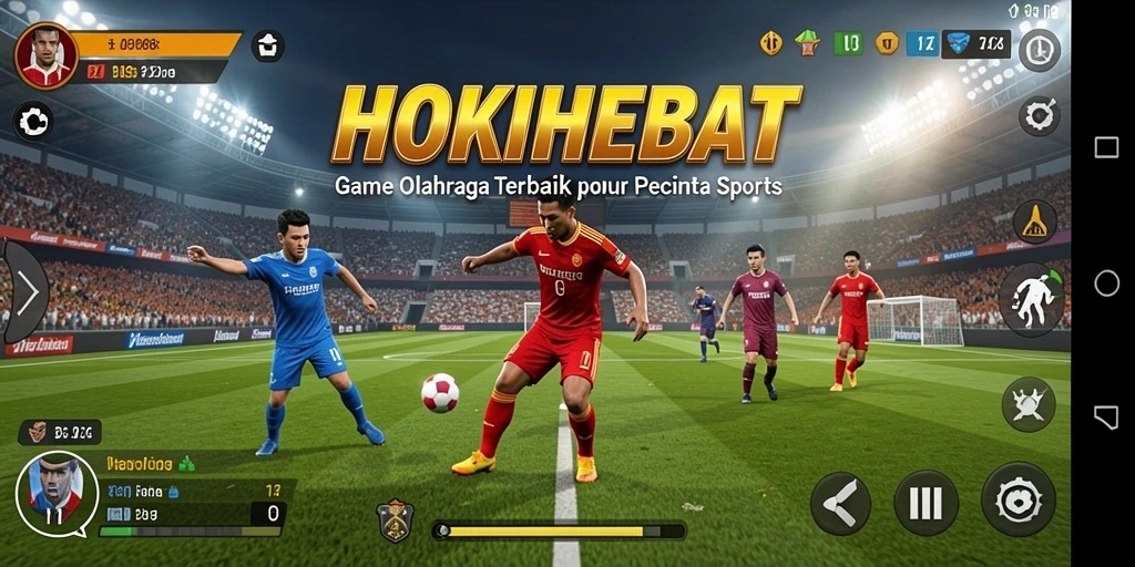 Tampilan gameplay <strong>HOKIHEBAT</strong> yang mendebarkan dalam aksi olahraga.