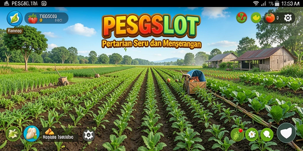 Tampilan gameplay PESGSLOT dengan kebun yang hijau dan subur.