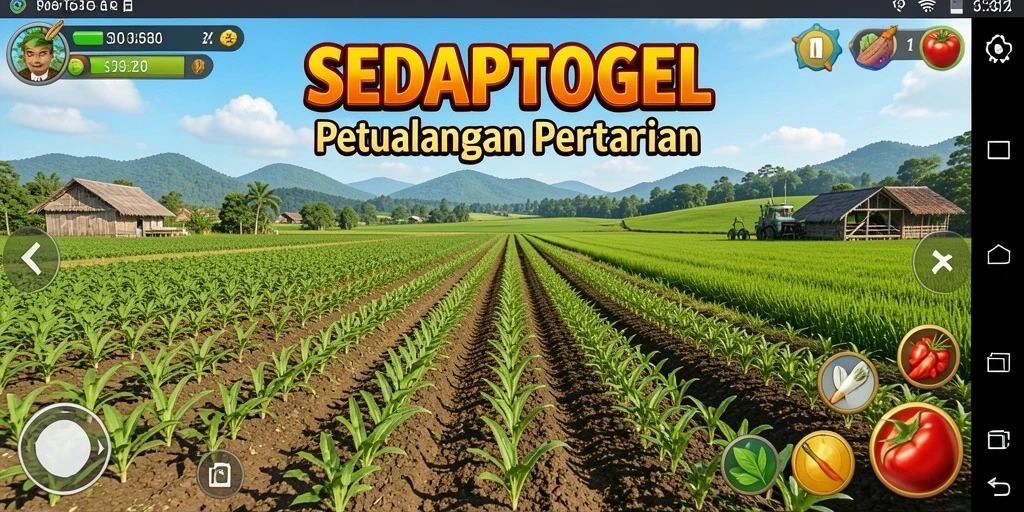 Tampilan gameplay <strong>SEDAPTOGEL</strong> saat mengelola lahan pertanian.