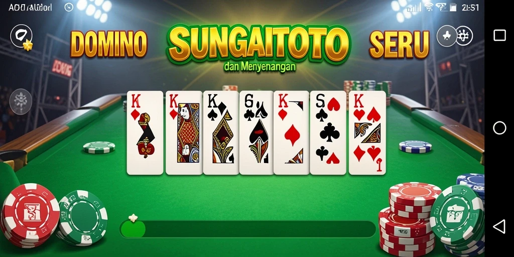 Tampilan gameplay seru dari SUNGAITOTO, aplikasi Domino yang mengasyikkan.