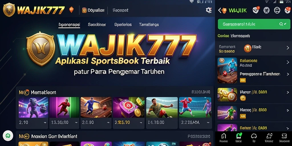 Tampilan gameplay menarik dari WAJIK777 yang menampilkan fitur Sportsbook.