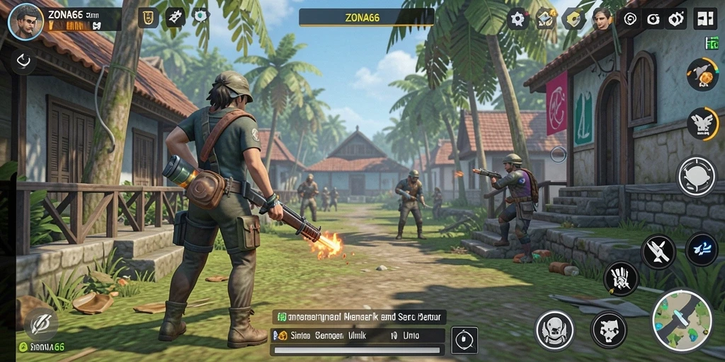 Tampilan gameplay menarik di ZONA66 dengan berbagai skenario simulasi.